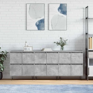 vidaXL, vidaXL Sideboards 3 Stk. Betongrau Holzwerkstoff