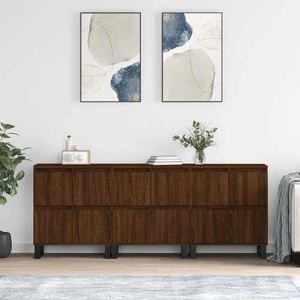 vidaXL, vidaXL Sideboards 3 Stk. Braun Eichen-Optik Holzwerkstoff