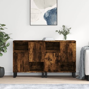 vidaXL, vidaXL Sideboards 2 Stk. Räuchereiche Holzwerkstoff