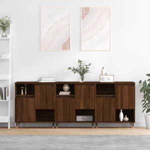 vidaXL, vidaXL Sideboards 3 Stk. Braun Eichen-Optik Holzwerkstoff