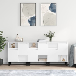 vidaXL, vidaXL Sideboards 3 Stk. Weiß Holzwerkstoff