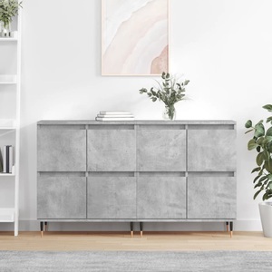 vidaXL, vidaXL Sideboards 2 Stk. Betongrau Holzwerkstoff