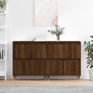 vidaXL, vidaXL Sideboards 2 Stk. Braun Eichen-Optik Holzwerkstoff