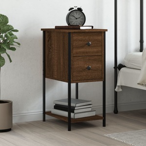 vidaXL, vidaXL Nachttisch Braun Eichen-Optik 32x42x70 cm Holzwerkstoff, 
