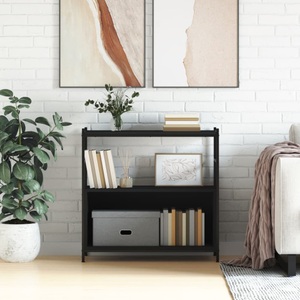 vidaXL, vidaXL Bücherregal Schwarz 80x30x78,5 cm Holzwerkstoff und Eisen