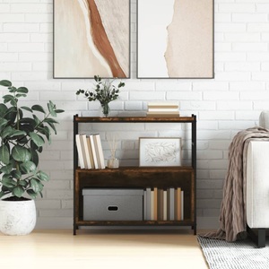 vidaXL, vidaXL Bücherregal Räuchereiche 80x30x78,5 cm Holzwerkstoff und Eisen