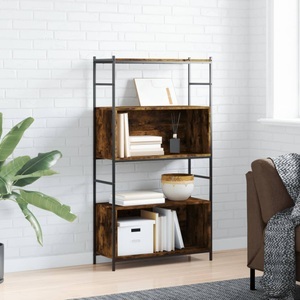 vidaXL, vidaXL Bücherregal Räuchereiche 80x30x145,5 cm Holzwerkstoff und Eisen