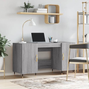vidaXL, vidaXL Schreibtisch Grau Sonoma 140x50x75 cm Holzwerkstoff