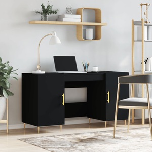 vidaXL, vidaXL Schreibtisch Schwarz 140x50x75 cm Holzwerkstoff