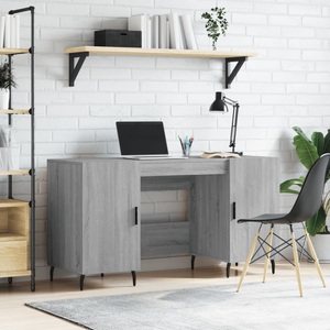 vidaXL, vidaXL Schreibtisch Grau Sonoma 140x50x75 cm Holzwerkstoff