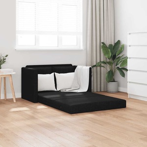 vidaXL, vidaXL Bodensofa mit Schlaffunktion Schwarz 112x174x55 cm Stoff