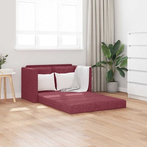 vidaXL, vidaXL Bodensofa mit Schlaffunktion Weinrot 112x174x55 cm Stoff