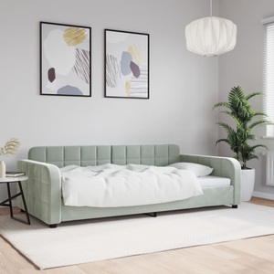 vidaXL, vidaXL Tagesbett Hellgrau 100x190 cm Samt