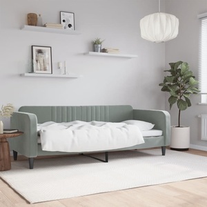 vidaXL, vidaXL Tagesbett Hellgrau 80x200 cm Samt, vidaXL Tagesbett Hellgrau 80x200 cm Samt