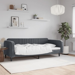 vidaXL, vidaXL Tagesbett Dunkelgrau 90x200 cm Samt, vidaXL Tagesbett Dunkelgrau 90x200 cm Samt