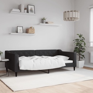 vidaXL, vidaXL Tagesbett Schwarz 90x190 cm Stoff, vidaXL Tagesbett Schwarz 90x190 cm Stoff