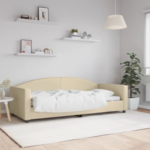 vidaXL, vidaXL Tagesbett Creme 90x200 cm Stoff, vidaXL Tagesbett Creme 90x200 cm Stoff
