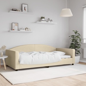 vidaXL, vidaXL Tagesbett Creme 100x200 cm Stoff, vidaXL Tagesbett Creme 100x200 cm Stoff