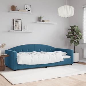 vidaXL, vidaXL Tagesbett Blau 90x200 cm Samt, vidaXL Tagesbett Blau 90x200 cm Samt