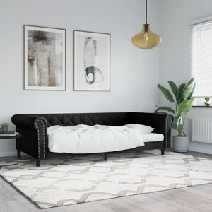 vidaXL, vidaXL Tagesbett Schwarz 100x200 cm Kunstleder, vidaXL Tagesbett Schwarz 100x200 cm Kunstleder