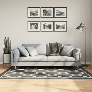 vidaXL, vidaXL Teppich Waschbar Schwarz und Weiß 120x180 cm Rutschfest, vidaXL Teppich Waschbar Schwarz und Weiß 120x180 cm Rutschfest