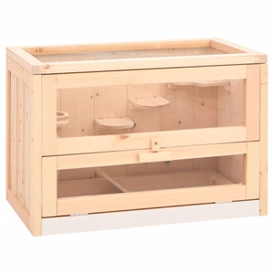 vidaXL, vidaXL Hamsterkäfig 60x35,5x42 cm Massivholz Tanne, vidaXL Hamsterkäfig 60x35,5x42 cm Massivholz Tanne
