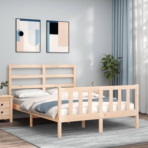 vidaXL, vidaXL Massivholzbett mit Kopfteil 120x200 cm
