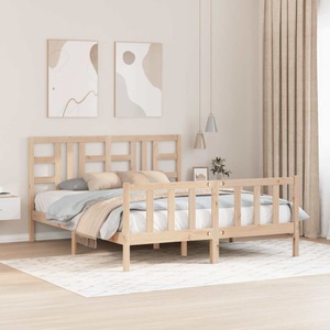vidaXL Massivholzbett mit Kopfteil 160x200 cm