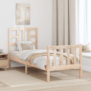 vidaXL Massivholzbett mit Kopfteil 2FT6 Small Single