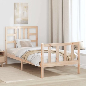 vidaXL Bettgestell mit Kopfteil 90x190 cm Massivholz
