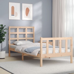 vidaXL Massivholzbett mit Kopfteil 2FT6 Small Single