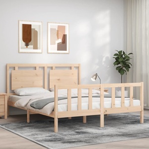 vidaXL, vidaXL Massivholzbett mit Kopfteil 160x200 cm