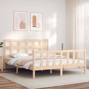 vidaXL, vidaXL Massivholzbett mit Kopfteil 160x200 cm
