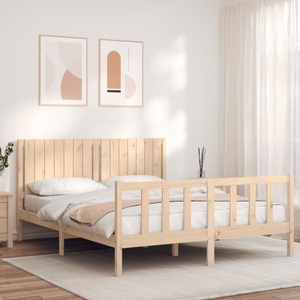 vidaXL, vidaXL Massivholzbett mit Kopfteil 160x200 cm