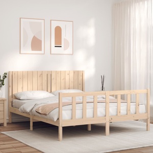 vidaXL, vidaXL Massivholzbett mit Kopfteil 160x200 cm