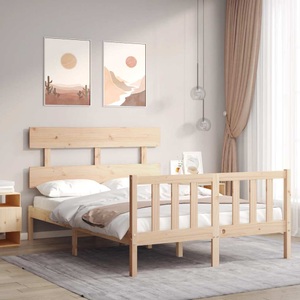 vidaXL, vidaXL Massivholzbett mit Kopfteil 140x200 cm