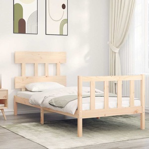 vidaXL, vidaXL Massivholzbett mit Kopfteil 90x200 cm