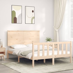 vidaXL, vidaXL Massivholzbett mit Kopfteil 120x200 cm, vidaXL Massivholzbett ohne Matratze 120x200 cm Kiefernholz