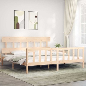 vidaXL, vidaXL Massivholzbett mit Kopfteil 200x200 cm