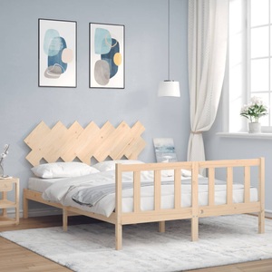 vidaXL, vidaXL Massivholzbett mit Kopfteil 5FT King Size