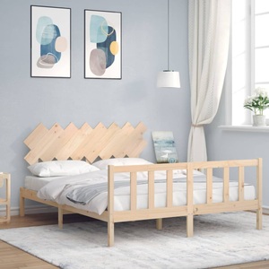 vidaXL Massivholzbett mit Kopfteil 160x200 cm