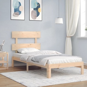 vidaXL Massivholzbett mit Kopfteil 3FT Single