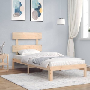 vidaXL, vidaXL Massivholzbett mit Kopfteil 90x200 cm