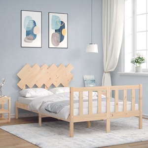 vidaXL, vidaXL Massivholzbett mit Kopfteil 120x200 cm