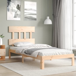 vidaXL, vidaXL Massivholzbett mit Kopfteil 90x200 cm