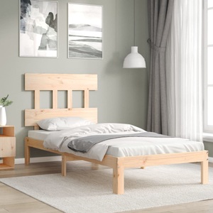 vidaXL, vidaXL Massivholzbett mit Kopfteil 100x200 cm