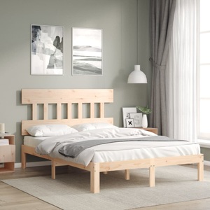 vidaXL, vidaXL Massivholzbett mit Kopfteil 120x200 cm