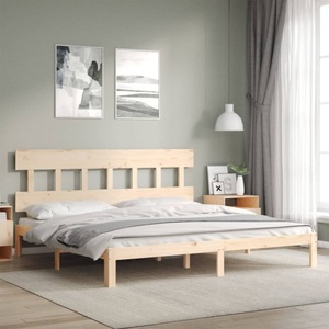 vidaXL, vidaXL Massivholzbett mit Kopfteil 6FT Super King