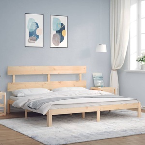 vidaXL, vidaXL Massivholzbett mit Kopfteil 6FT Super King