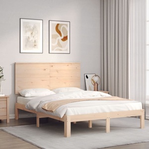 vidaXL, vidaXL Massivholzbett mit Kopfteil 120x200 cm